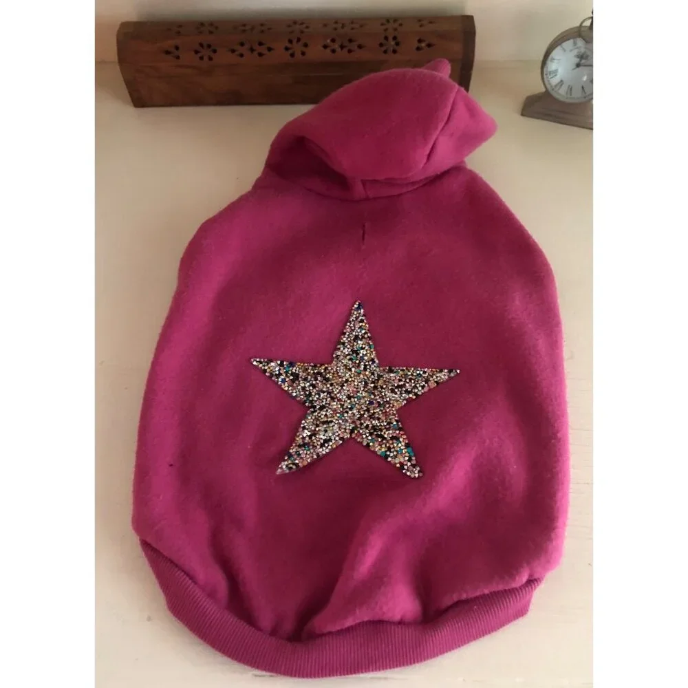 Top Paw Pet Dog Apparel Star Sweatshirt Pink Size Medium - Picture 1 of 6